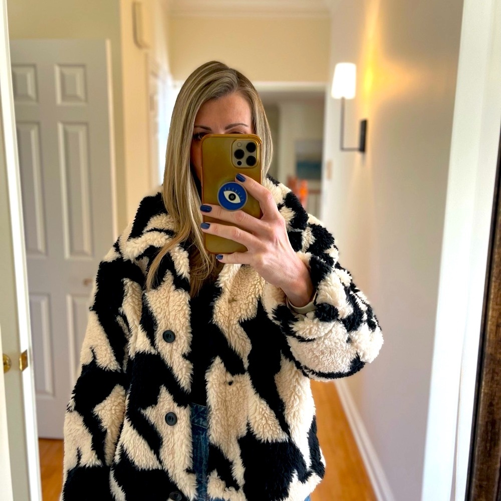 Blank NYC Houndstooth Fleece Jacket